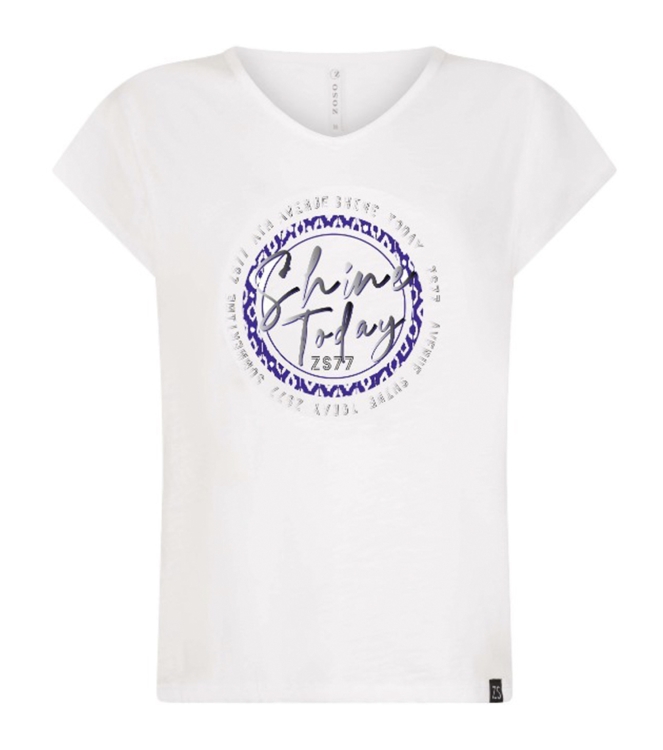 Zoso t-shirt print 0016-0044 white purple