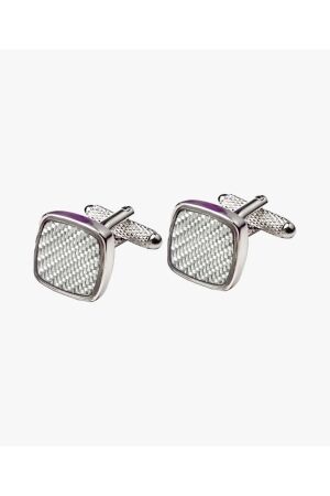 Profuomo CUFFLINK CARBON WHITE White