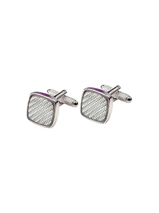 Profuomo CUFFLINK CARBON WHITE White