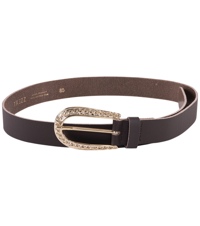 Leekan Amalfi 3cm gouden gesp mokka