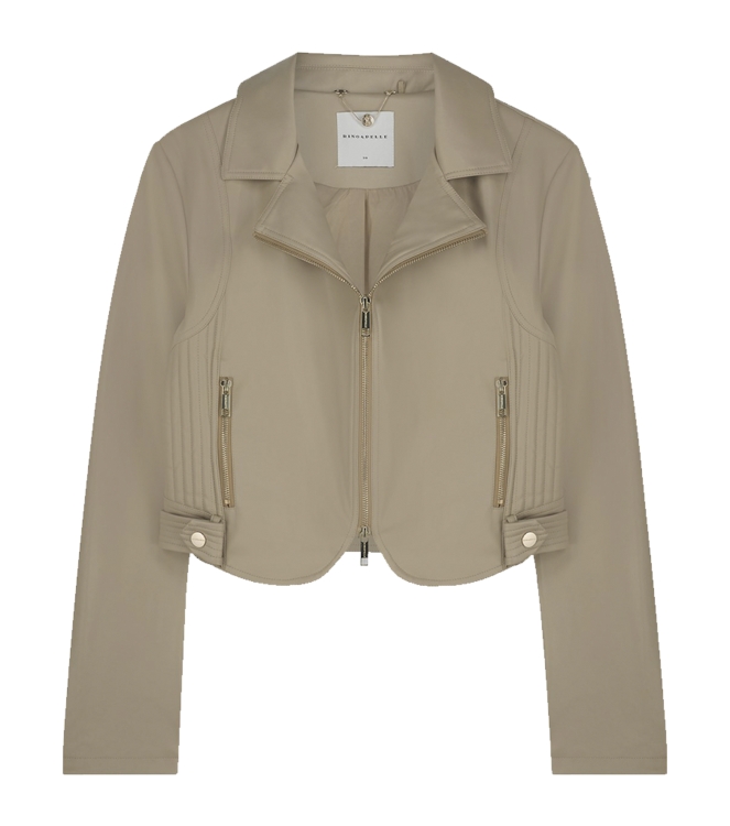 Rino en Pelle Jacket cropped biker 10542 warm sand