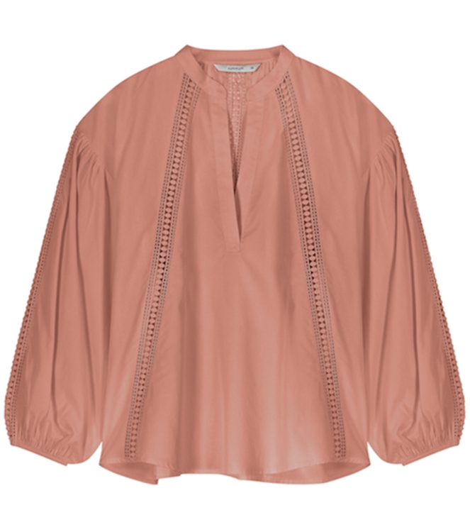 Summum Woman Top lace accent tencel/cotton 502 Warm Apricot