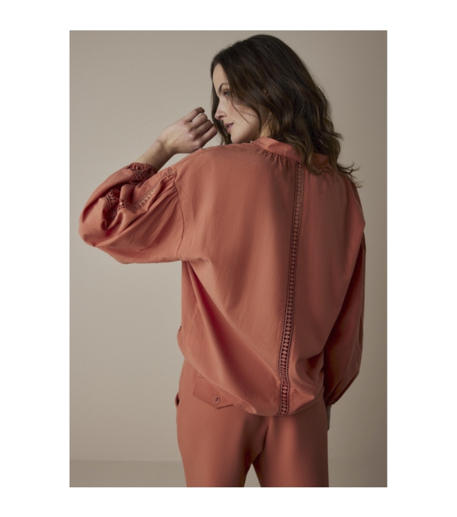 Summum Woman Top lace accent tencel/cotton 502 Warm Apricot