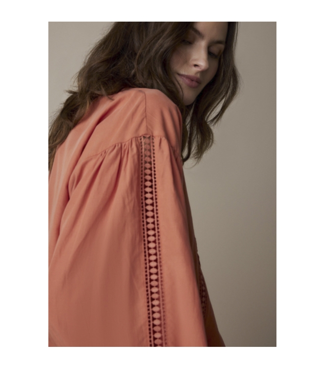 Summum Woman Top lace accent tencel/cotton 502 Warm Apricot