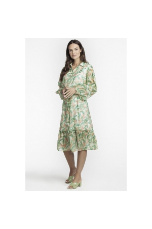 Tramontana Dress Print Greens