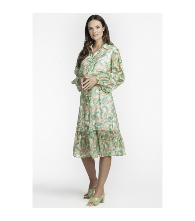 Tramontana Dress Print Greens