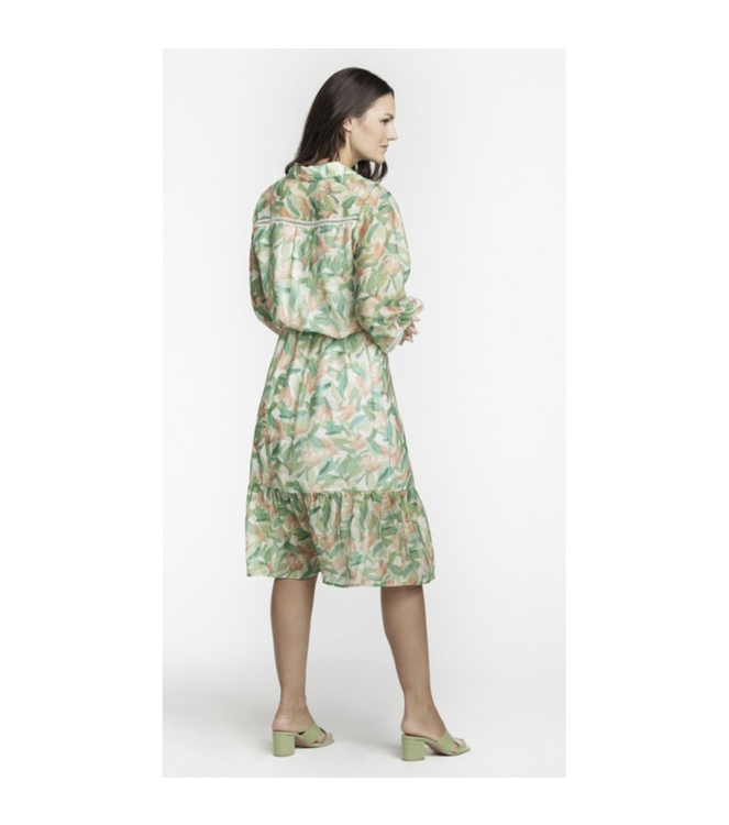 Tramontana Dress Print Greens