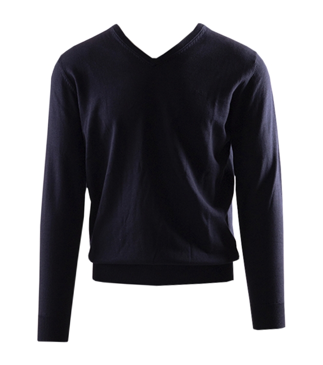 Scotland Blue Vince V-neck Pullover Flat Knit 290 Navy