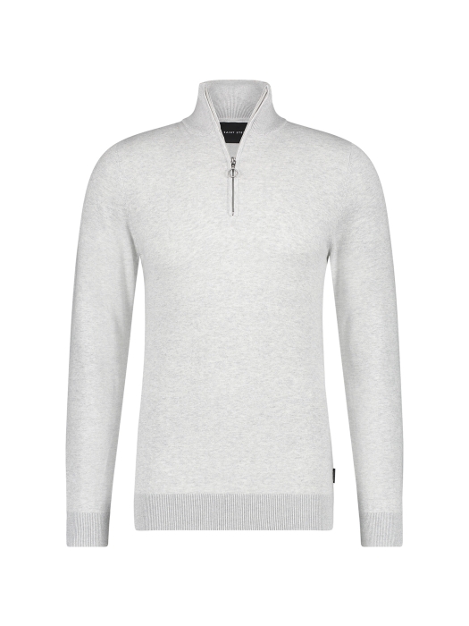 Saint Steve pullover half zip White Melange