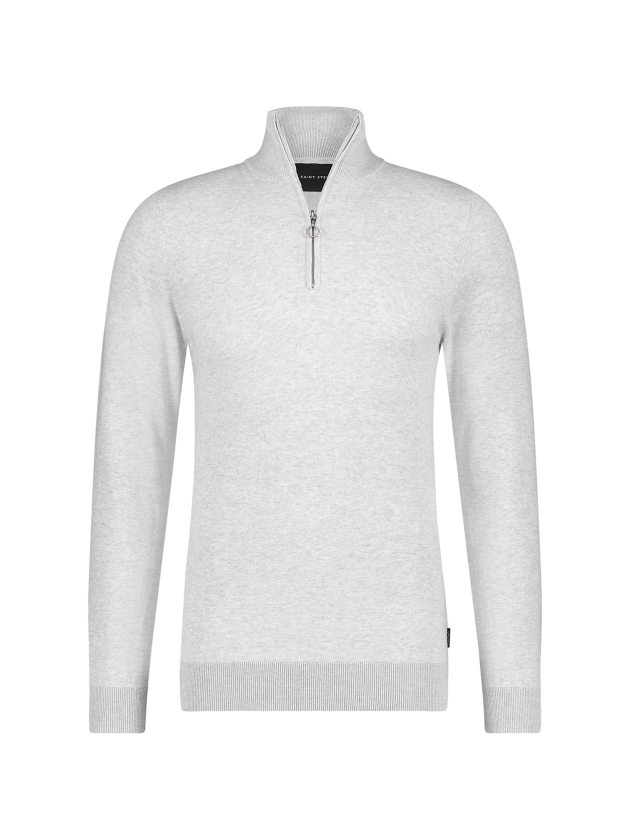 Saint Steve pullover half zip White Melange