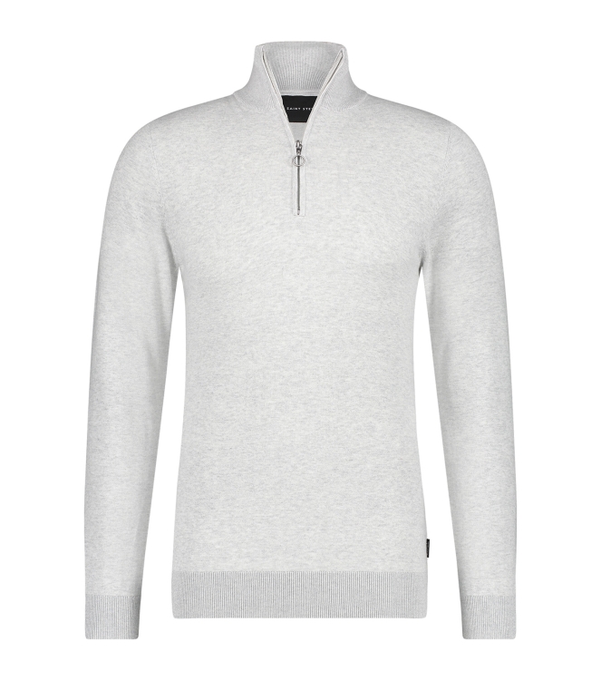 Saint Steve pullover half zip White Melange