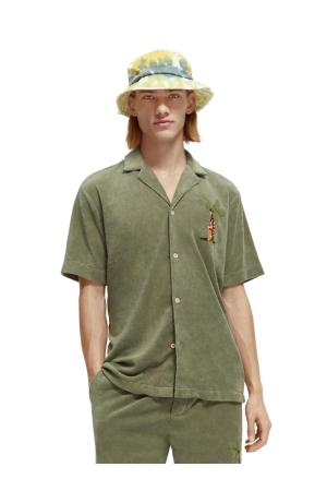 Scotch and Soda Toweling shirt with embroidery at c Army