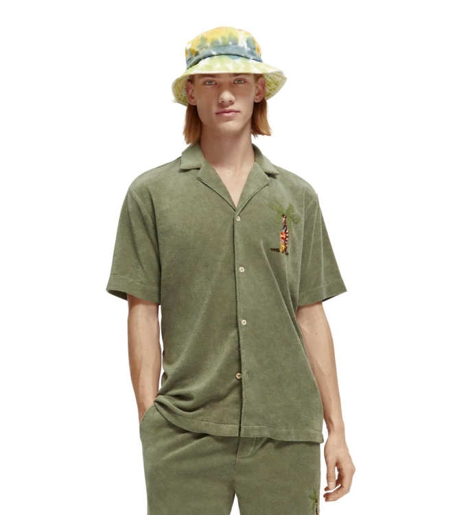 Scotch and Soda Toweling shirt with embroidery at c Army