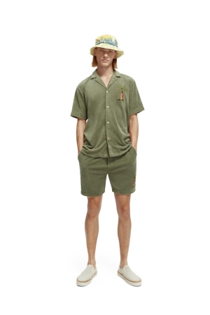 Scotch and Soda Toweling shirt with embroidery at c Army