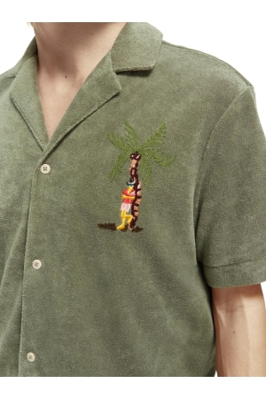 Scotch and Soda Toweling shirt with embroidery at c Army