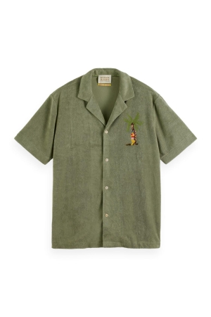 Scotch and Soda Toweling shirt with embroidery at c Army
