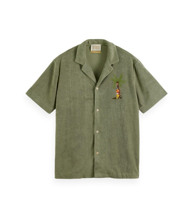 Scotch and Soda Toweling shirt with embroidery at c Army