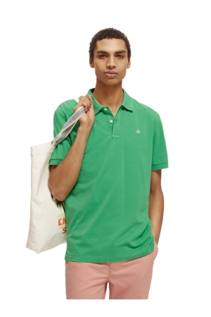 Scotch and Soda Classic Organic Pique Polo Amazon Green