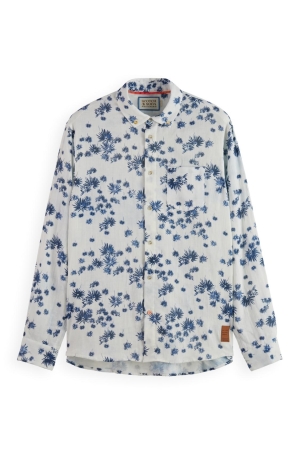 Scotch and Soda Bonded long sleeve shirt in prints White Fireworks Aop