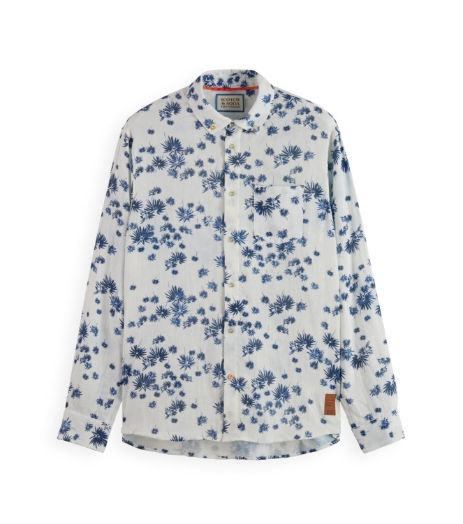 Scotch and Soda Bonded long sleeve shirt in prints White Fireworks Aop