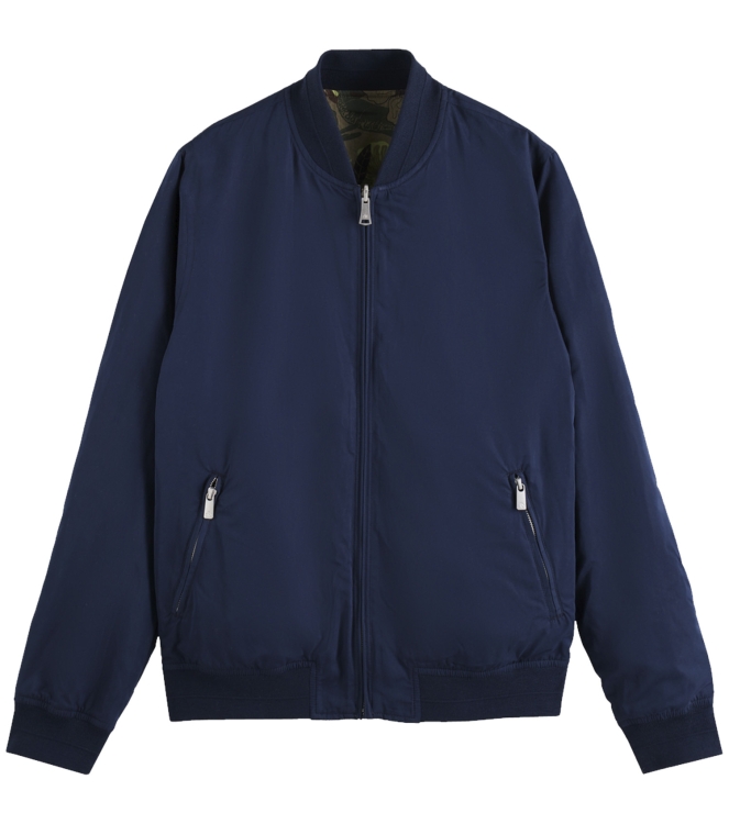 Scotch and Soda Reversible bomber jacket Navy/Army Flower Aop