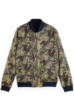 Scotch and Soda Reversible bomber jacket Navy/Army Flower Aop