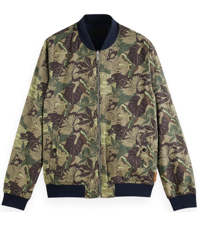 Scotch and Soda Reversible bomber jacket Navy/Army Flower Aop