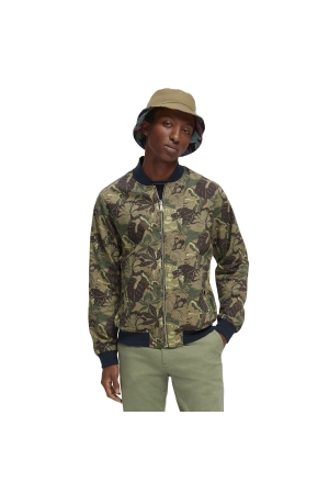Scotch and Soda Reversible bomber jacket Navy/Army Flower Aop