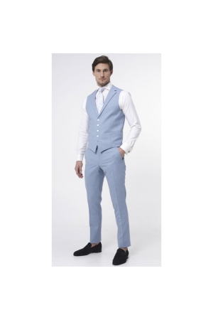 Dutch Dandies Dutch Dandies Driedelig Trouwpak Licht blauw Uni