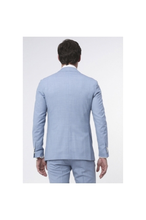 Dutch Dandies Dutch Dandies Driedelig Trouwpak Licht blauw Uni