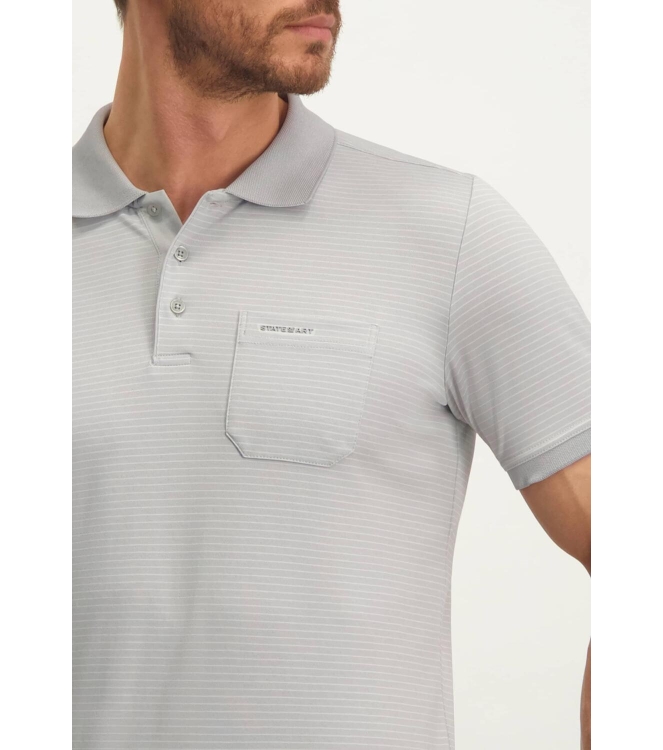 State of Art Poloshirt Piqu? SS S Lichtgrijs