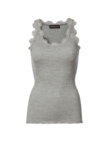 Rosemunde Iconic silk top 008 light grey melange