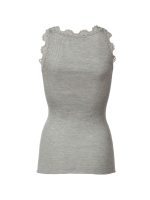 Rosemunde Iconic silk top 008 light grey melange
