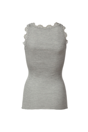 Rosemunde Iconic silk top 008 light grey melange