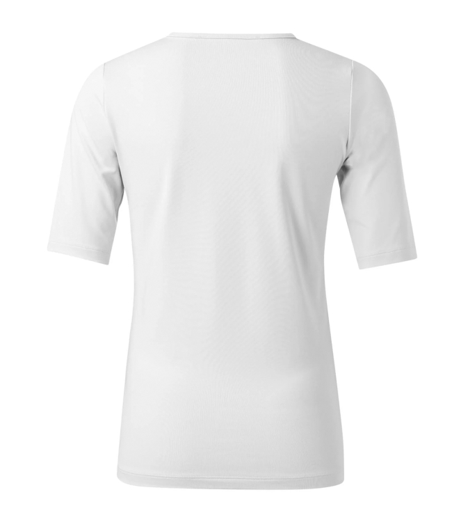 Yaya Round V-neck top 14201 Off White