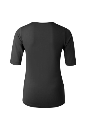 Yaya Round V-neck top 94305 Pirate Black
