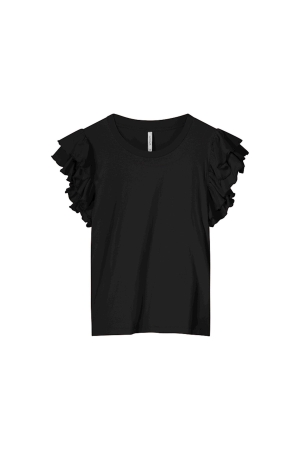 Summum Woman Top cotton single jersey garment dyed 990 Black