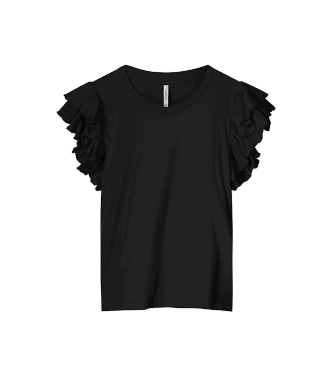 Summum Woman Top cotton single jersey garment dyed 990 Black