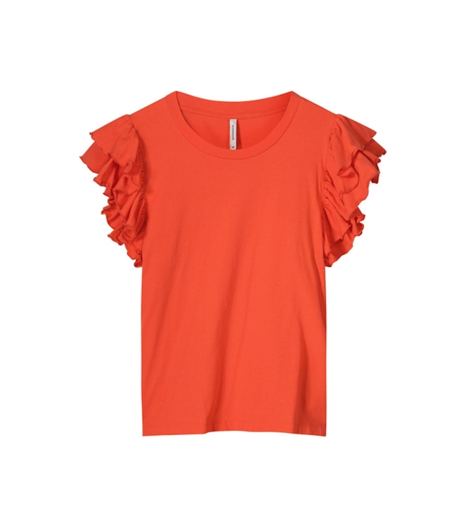 Summum Woman Top cotton single jersey garment dyed 501 Mandarin