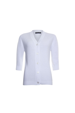Sarto Fashion Cardigan with v-neck d004 white