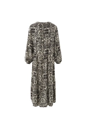 Yaya Printed dress long Pumice Stone Sand Dessin