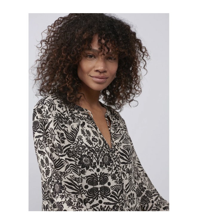 Yaya Printed dress long Pumice Stone Sand Dessin