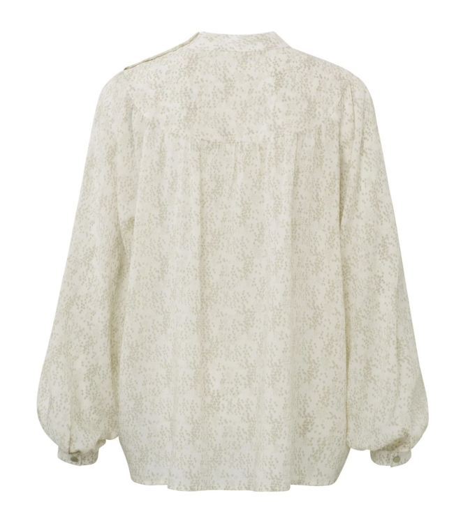 Yaya Printed top with buttons Light Grey Dessin