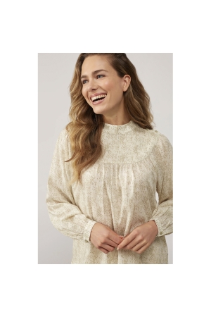 Yaya Printed top with buttons Light Grey Dessin