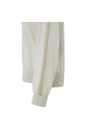 Yaya Open back sweater with contras Moonbeam Sand Dessin