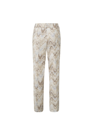 Yaya Printed loose fit pantalon Pearl Bleu Dessin