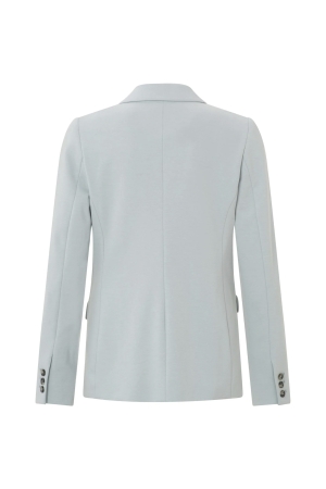 Yaya Jersey slim fit blazer with bu Pearl Bleu