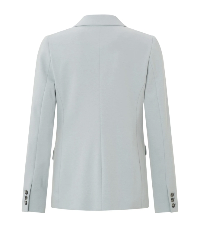 Yaya Jersey slim fit blazer with bu Pearl Bleu