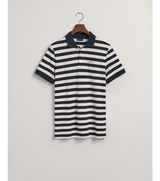 Gant MULTI STRIPE SS PIQUE 433 EVENING BLUE