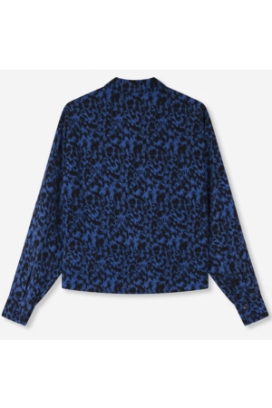 Alix the Label ladies woven sketchy animal blouse 201 cobalt